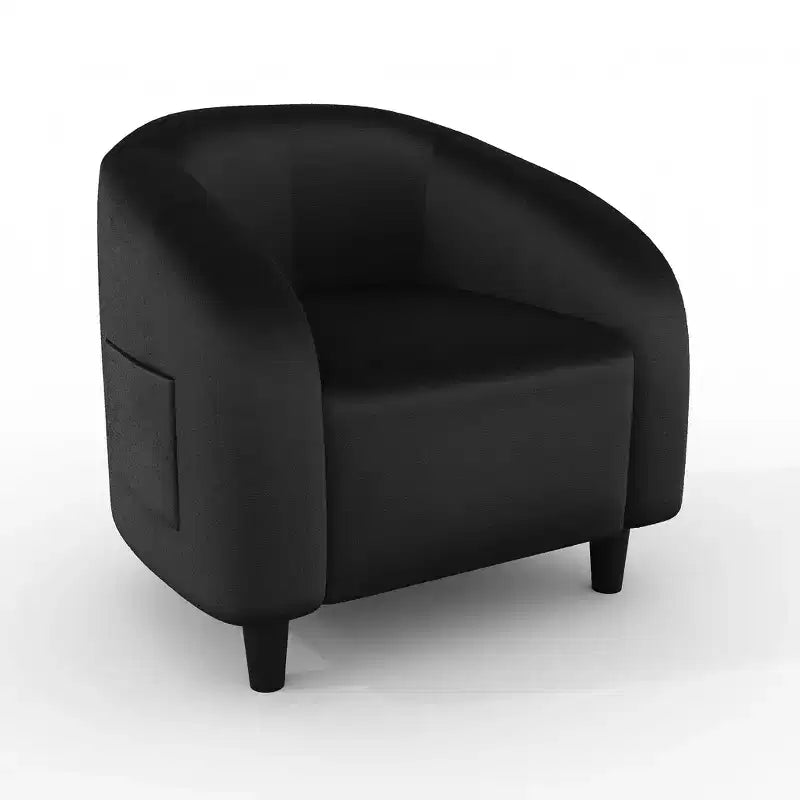Accent Chair Velvet Club Chair Comfy Armrest Upholstered Barrel Chair with Soft Padded Seat for Living Room Bedroom Study Waiting Room