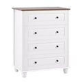 White Storage Chest, 4 Drawers with Brushed Handles