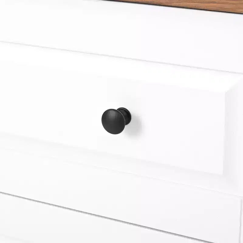 Cassettiera Bianca, 4 Cassetti con Maniglie Spazzolate