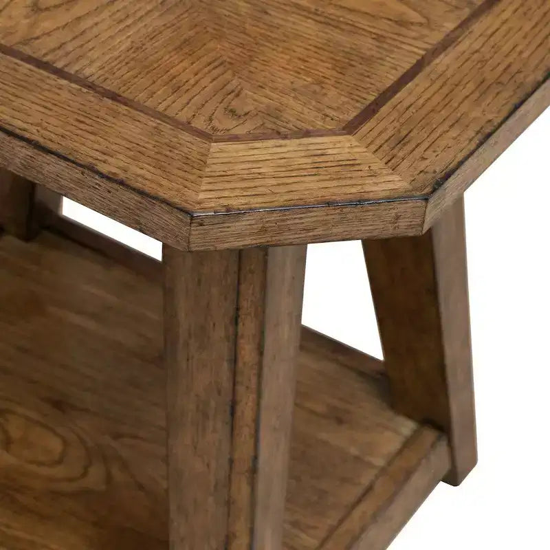 Liberty Furniture, Tavolino esagonale Carolina Park per soggiorno - Rovere marrone ambra