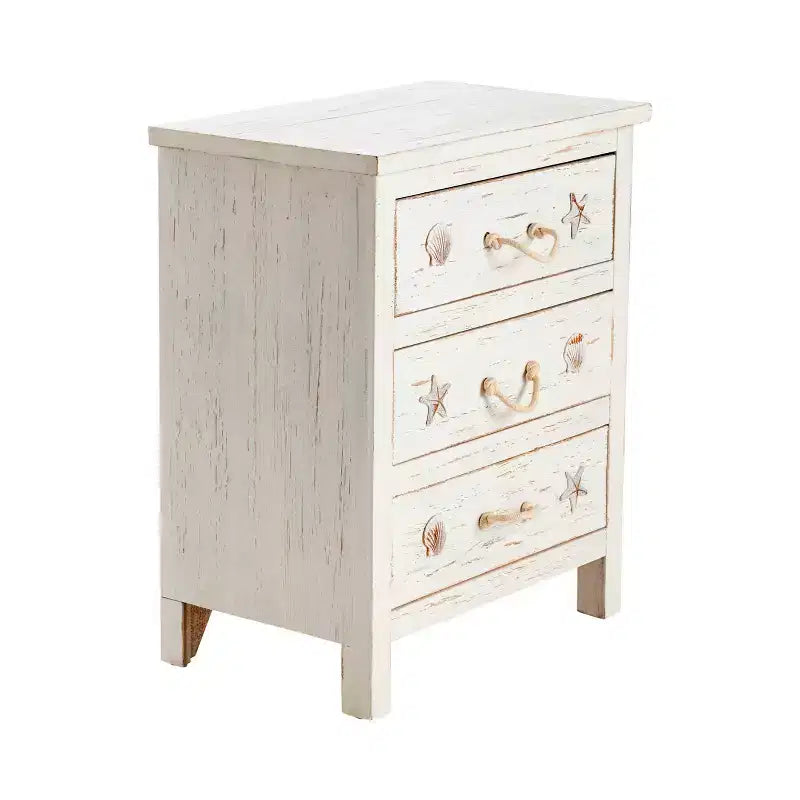 Crestview Collection White Solid Wood 3 Drawer Accent Chest