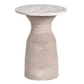 Crestview Collection Round Tan Solid Wood Accent_End Table