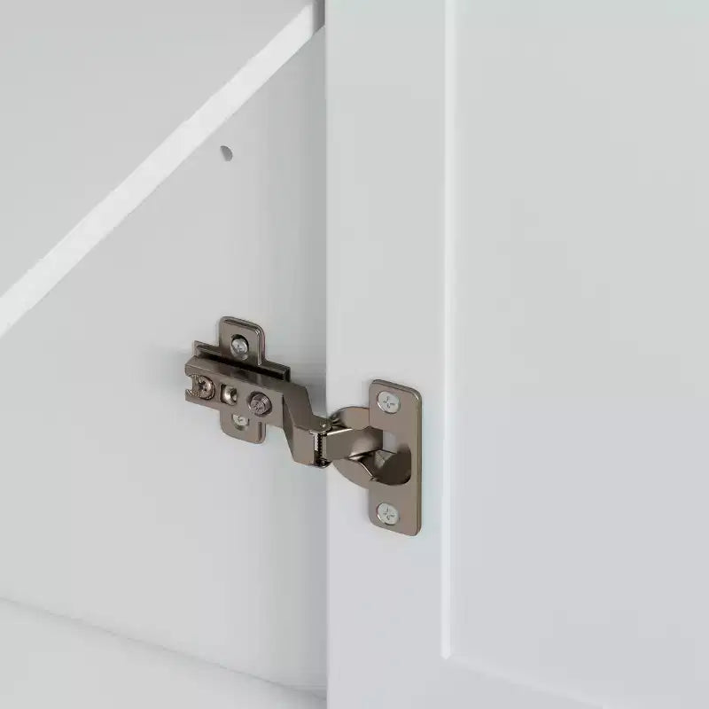 Carrello da Cucina Bianco con Armadietto a 2 Ante e 2 Cassetti - Carrello Portaoggetti con Top Pieghevole in Legno di Gomma, Portaspezie e Portabottiglie per Cucina