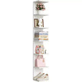 upsimples 7-Tier Floating Wall Shelf, White Wall Mounted Display and Storage Shelf, Decorative Shelves for Bedroom, Living Room, and Office