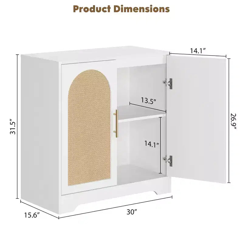 Credenza a buffet da 30", mobile bar in rattan, consolle da ingresso, armadietto a pavimento, credenza in legno per cucina e soggiorno
