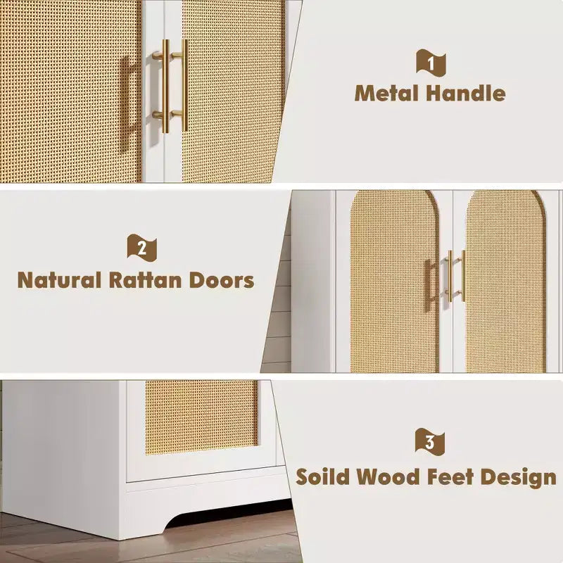 Credenza a buffet da 30", mobile bar in rattan, consolle da ingresso, armadietto a pavimento, credenza in legno per cucina e soggiorno