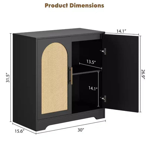 Credenza a buffet da 30", mobile bar in rattan, consolle da ingresso, armadietto a pavimento, credenza in legno per cucina e soggiorno