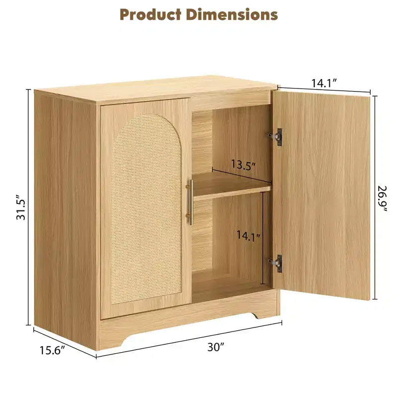 Credenza a buffet da 30", mobile bar in rattan, consolle da ingresso, armadietto a pavimento, credenza in legno per cucina e soggiorno