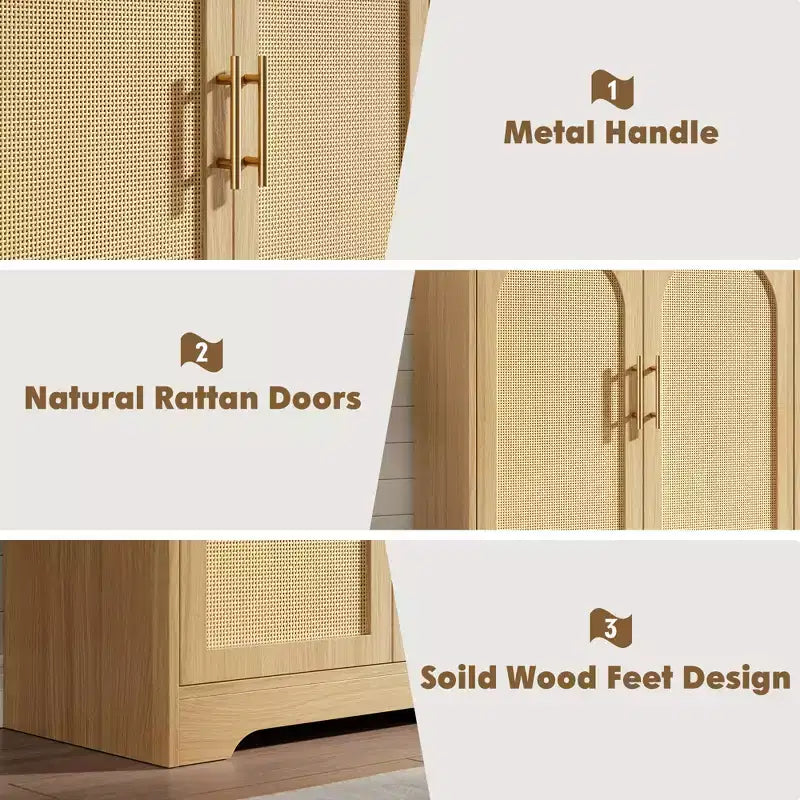Credenza a buffet da 30", mobile bar in rattan, consolle da ingresso, armadietto a pavimento, credenza in legno per cucina e soggiorno