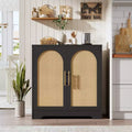 30 Sideboard Buffet Cabinet, Rattan Coffee Bar Cabinet, Entryway Console Table, Floor Cupboard Cabinet, Wood Credenza for Kitchen Living Room