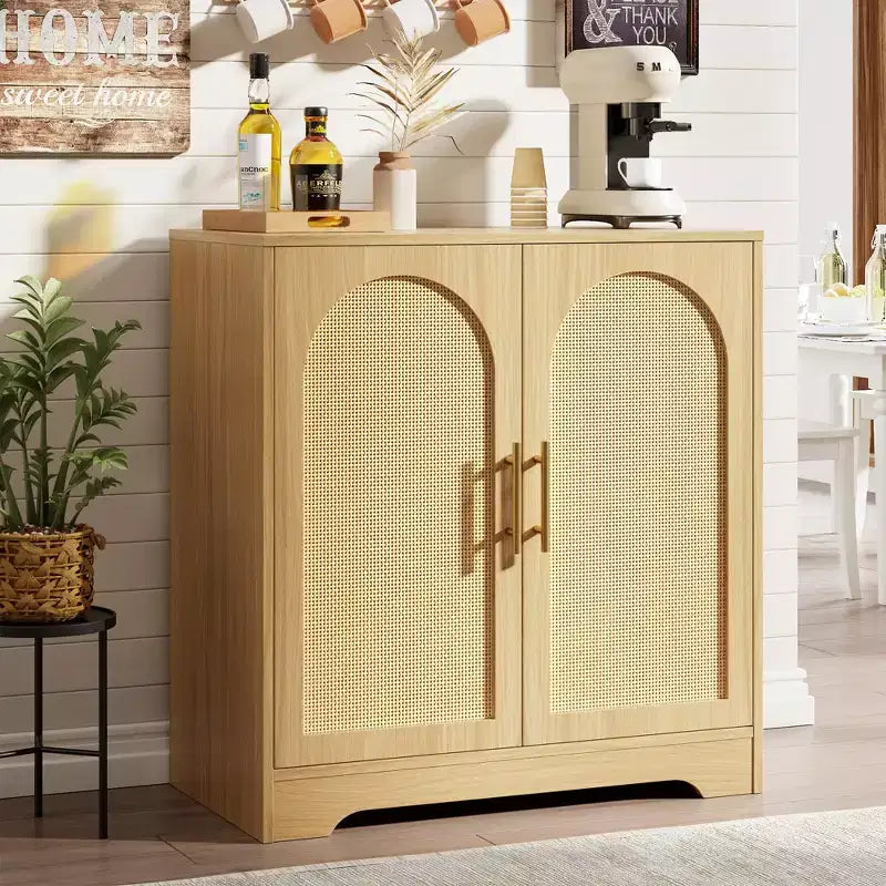 Credenza a buffet da 30", mobile bar in rattan, consolle da ingresso, armadietto a pavimento, credenza in legno per cucina e soggiorno