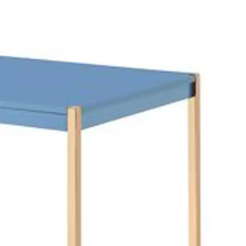 Scrittoio Royal Hampton con Dock USB e Gambe in Metallo, Blu e Oro Rosa