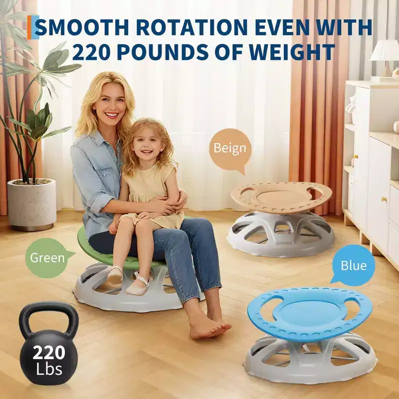 Sedia Girevole Sensoriale per Bambini, Sedia Rotante con Maniglia di Sicurezza e Design Antiscivolo, Allena la Coordinazione Corporea