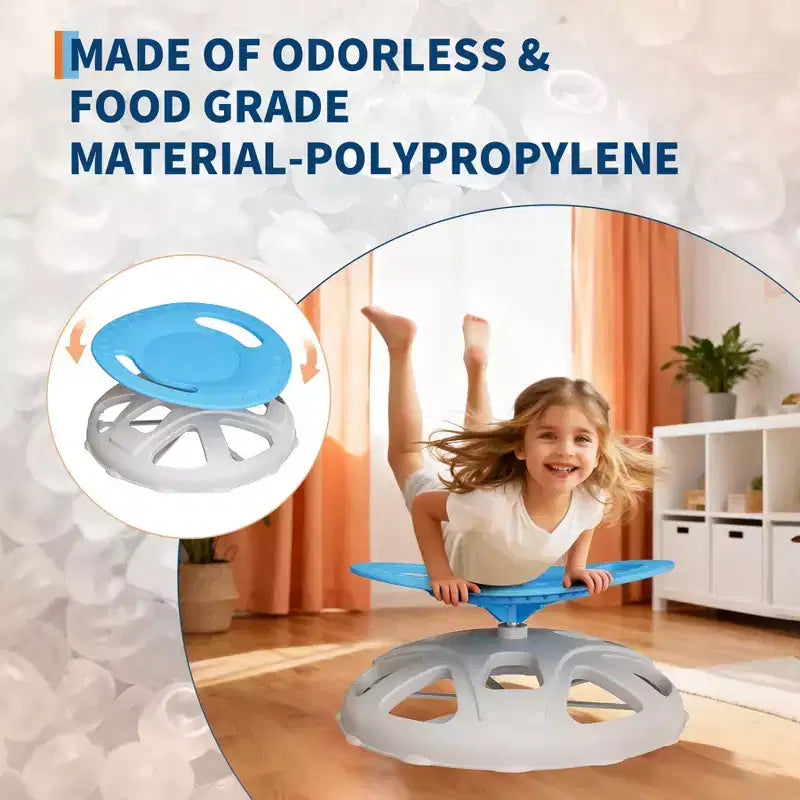 Sedia Girevole Sensoriale per Bambini, Sedia Rotante con Maniglia di Sicurezza e Design Antiscivolo, Allena la Coordinazione Corporea