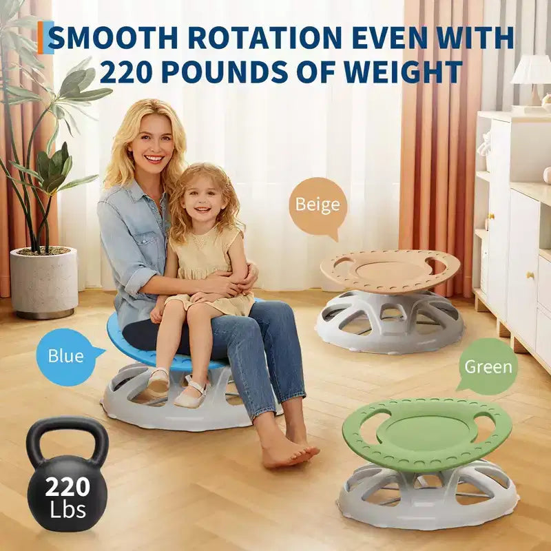 Sedia Girevole Sensoriale per Bambini, Sedia Rotante con Maniglia di Sicurezza e Design Antiscivolo, Allena la Coordinazione Corporea
