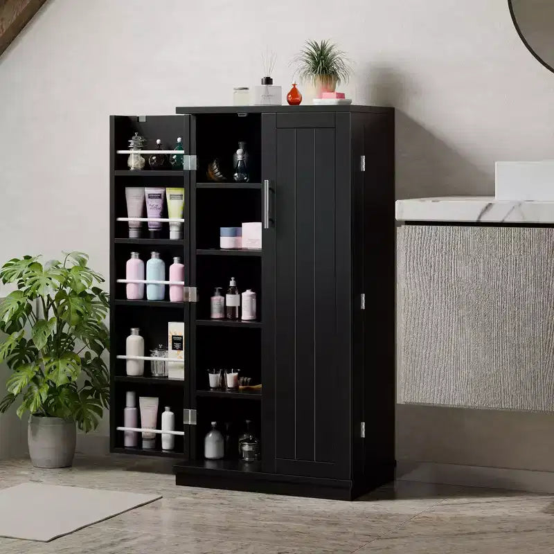 Dispensa da Cucina Celebalcony 47.24'', Mobili Contenitori per Alimenti con Anta e Ripiani Regolabili, Armadio Dispensa Autoportante per Cucina, Sala da Pranzo