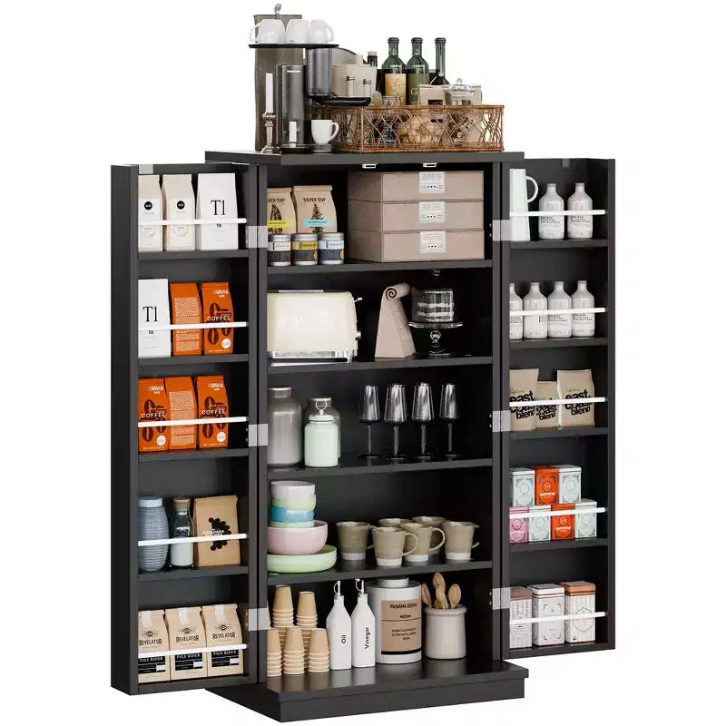 Dispensa da Cucina Celebalcony 47.24'', Mobili Contenitori per Alimenti con Anta e Ripiani Regolabili, Armadio Dispensa Autoportante per Cucina, Sala da Pranzo