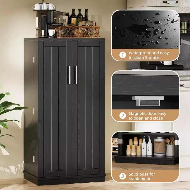 Dispensa da Cucina Celebalcony 47.24'', Mobili Contenitori per Alimenti con Anta e Ripiani Regolabili, Armadio Dispensa Autoportante per Cucina, Sala da Pranzo