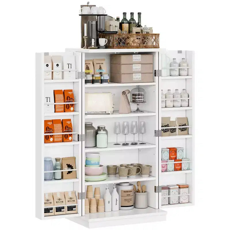 Dispensa da Cucina Celebalcony 47.24'', Mobili Contenitori per Alimenti con Anta e Ripiani Regolabili, Armadio Dispensa Autoportante per Cucina, Sala da Pranzo