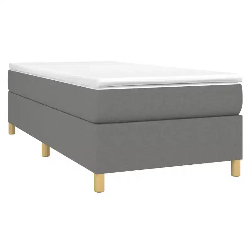 Base Letto a Doghe Grigio Scuro Tessuto Twin XL (Solo USA)
