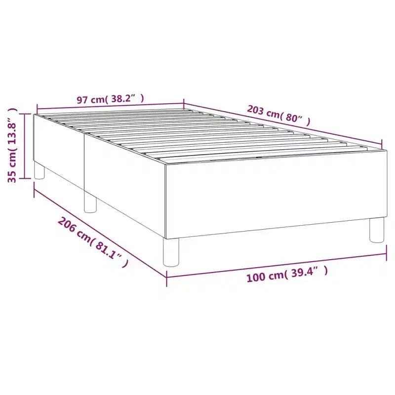 Base Letto a Doghe Grigio Scuro Tessuto Twin XL (Solo USA)