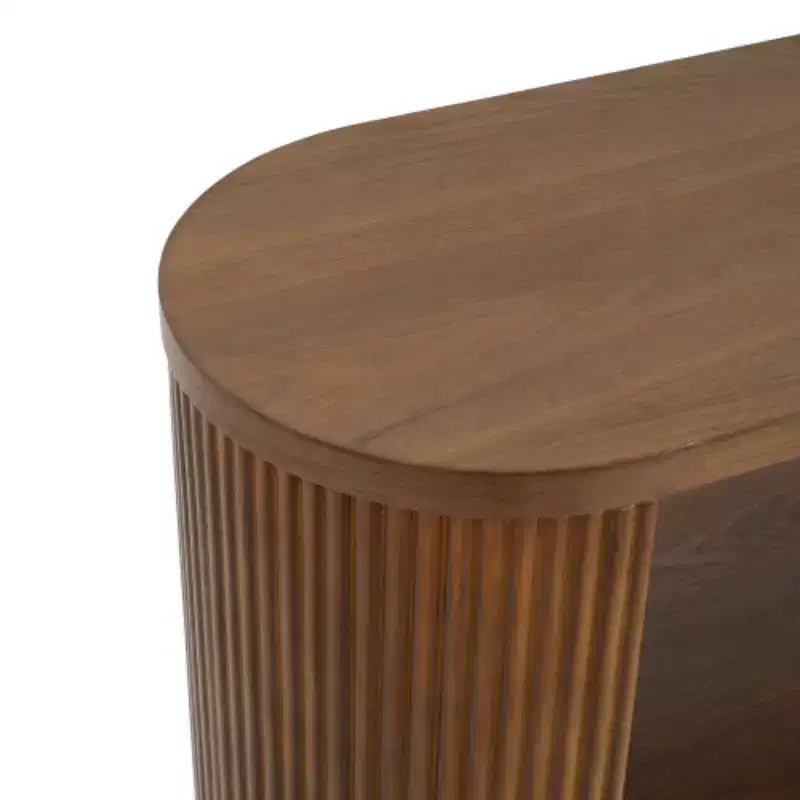 58.9 Tavolo Consolle da Ingresso Moderno, Tavolino Slim da Divano con Ripiano Aperto, Tavolo da Corridoio con Finitura Venata Legno per Soggiorno - Panipeachy