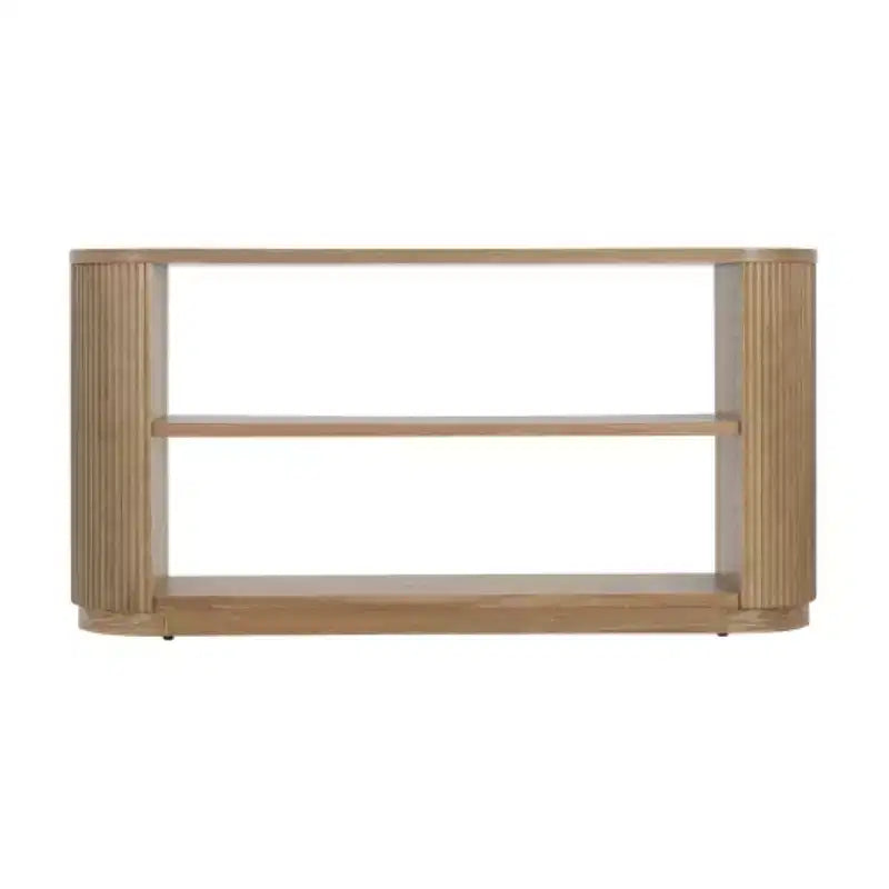 58.9 Tavolo Consolle da Ingresso Moderno, Tavolino Slim da Divano con Ripiano Aperto, Tavolo da Corridoio con Finitura Venata Legno per Soggiorno - Panipeachy