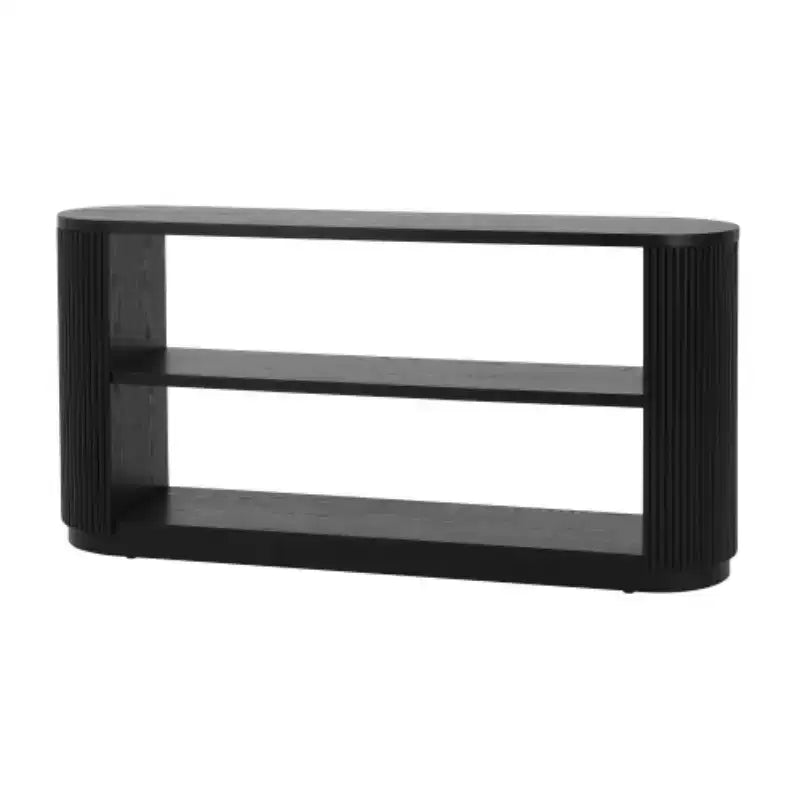 58.9 Tavolo Consolle da Ingresso Moderno, Tavolino Slim da Divano con Ripiano Aperto, Tavolo da Corridoio con Finitura Venata Legno per Soggiorno - Panipeachy