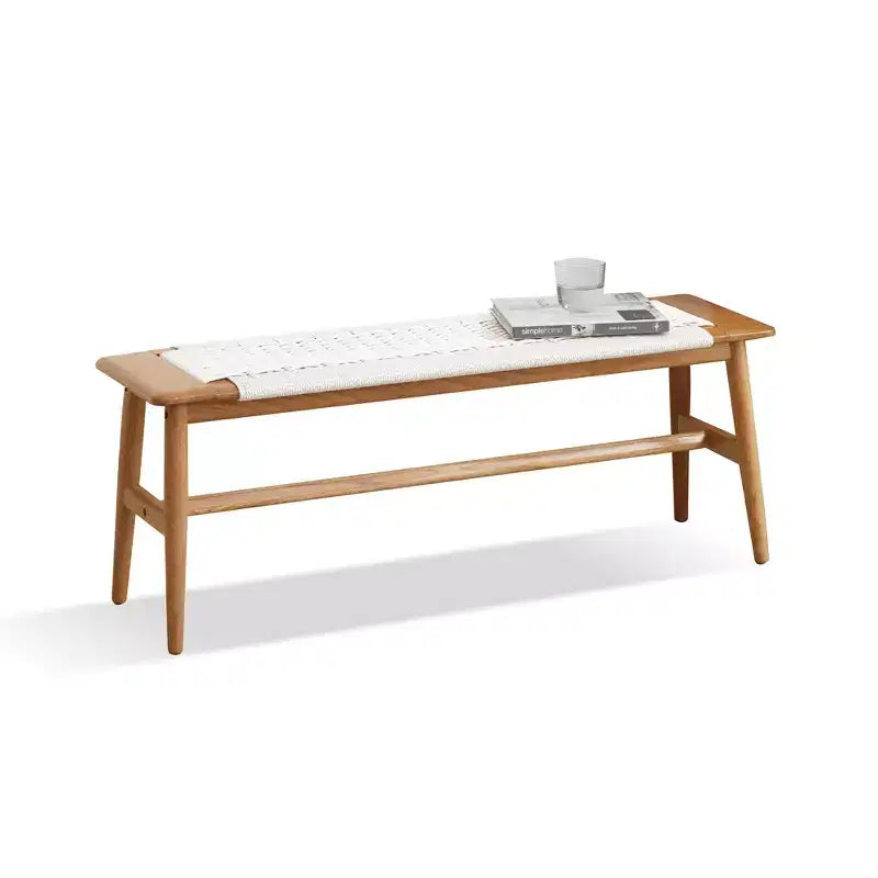 Panca Intrecciata EHMKNP in Rovere Naturale: Seduta Versatile per Sala da Pranzo, Camera da Letto e Oltre