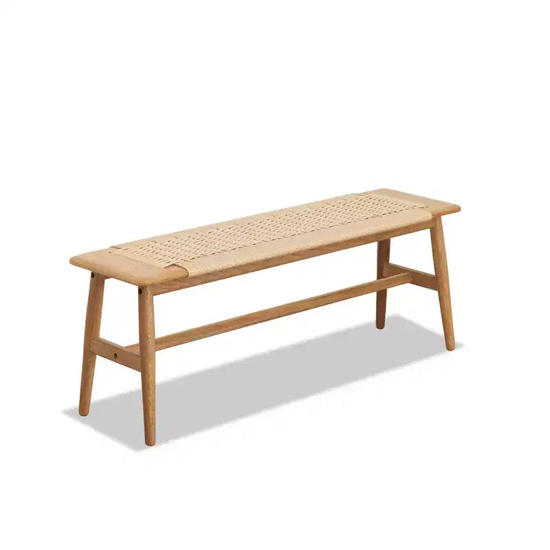 Panca Intrecciata EHMKNP in Rovere Naturale: Seduta Versatile per Sala da Pranzo, Camera da Letto e Oltre