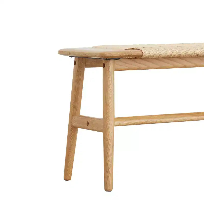 Panca Intrecciata EHMKNP in Rovere Naturale: Seduta Versatile per Sala da Pranzo, Camera da Letto e Oltre