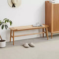 EHMKNP Natural Oak Woven Bench: Versatile Seating for Dining, Bedroom & Beyond