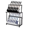 Multi Guitar Stand 2 Tier, 14 Holder Height Adjustable Multiple Guitars Display Rack for Guitars Guitar Amp Accessories for Home Music Studio