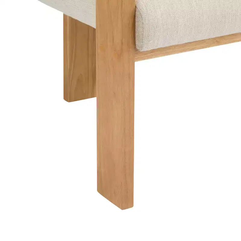 Set of 2 Boucle Armchairs with Pillow Back and Rubberwood Frame