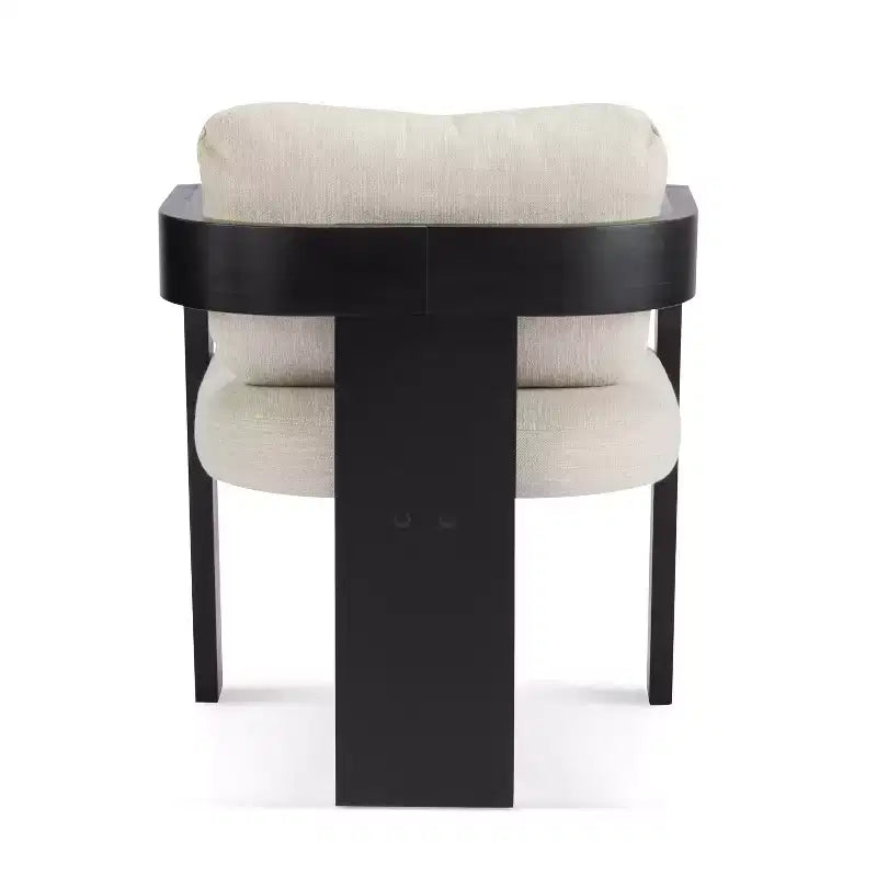 Set of 2 Boucle Armchairs with Pillow Back and Rubberwood Frame