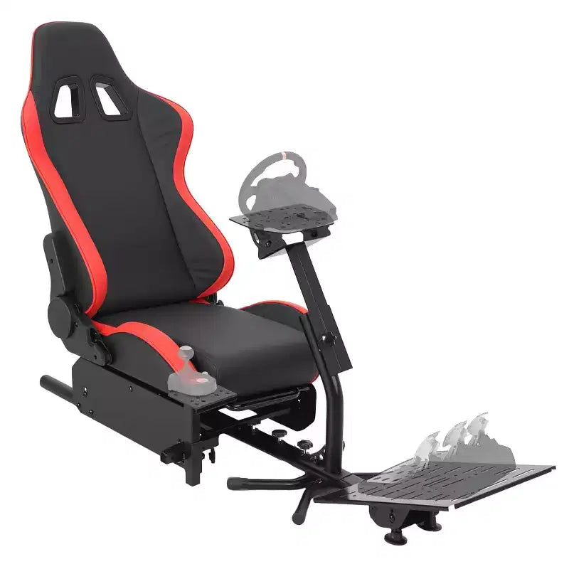 Postazione pieghevole per simulatore di guida, supporto per volante regolabile per G29/G920/G923, compatibile con Thrustmaster, Fanatec, Hori, Mad Catz, angolo del pedale regolabile