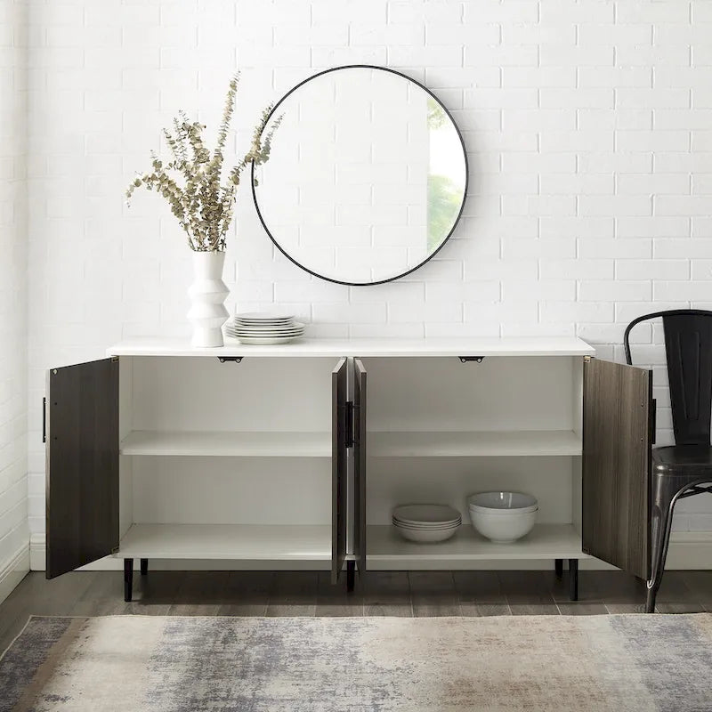 Credenza Mid-Century Modern Cassandra Middlebrook a 4 Ante, 58 pollici