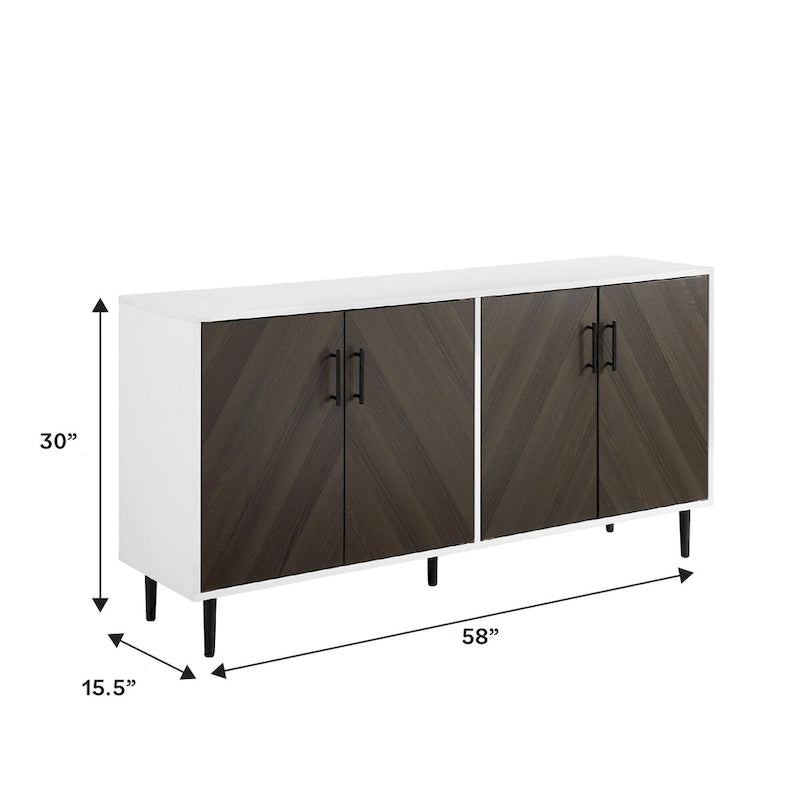 Credenza Mid-Century Modern Cassandra Middlebrook a 4 Ante, 58 pollici