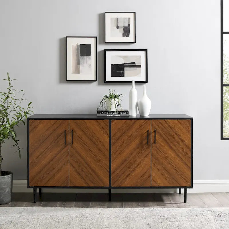 Credenza Mid-Century Modern Cassandra Middlebrook a 4 Ante, 58 pollici