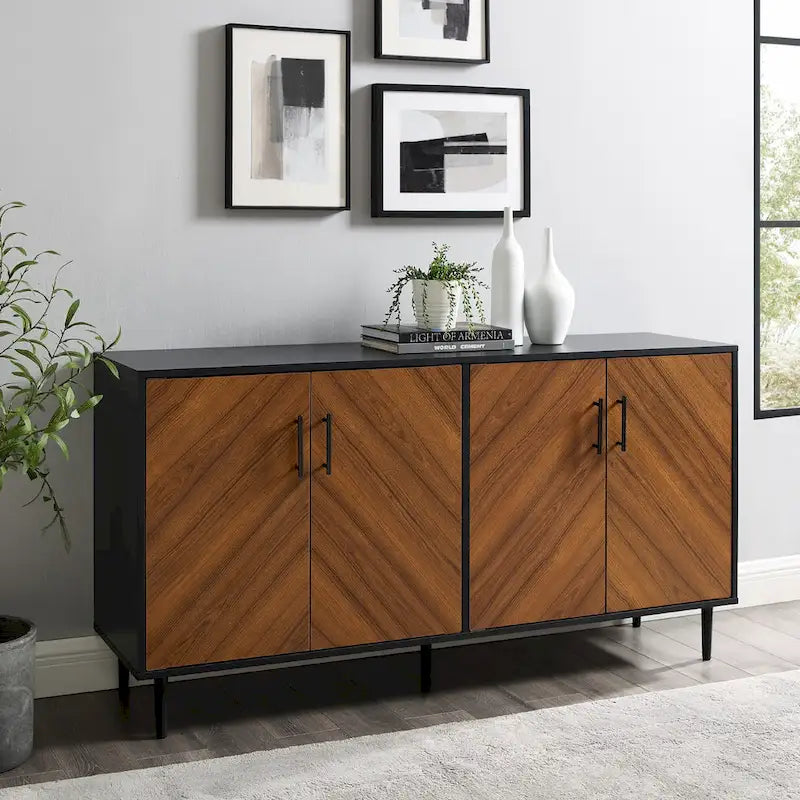 Credenza Mid-Century Modern Cassandra Middlebrook a 4 Ante, 58 pollici