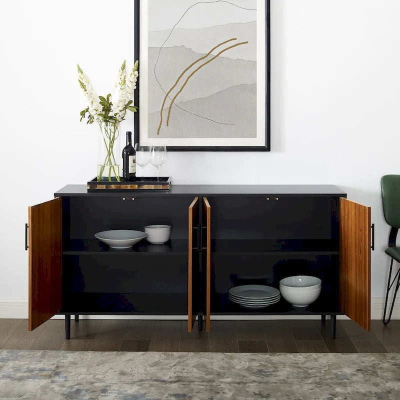 Credenza Mid-Century Modern Cassandra Middlebrook a 4 Ante, 58 pollici