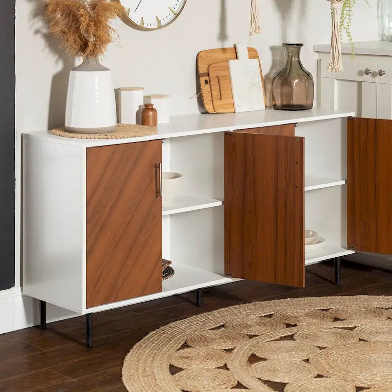 Credenza Mid-Century Modern Cassandra Middlebrook a 4 Ante, 58 pollici