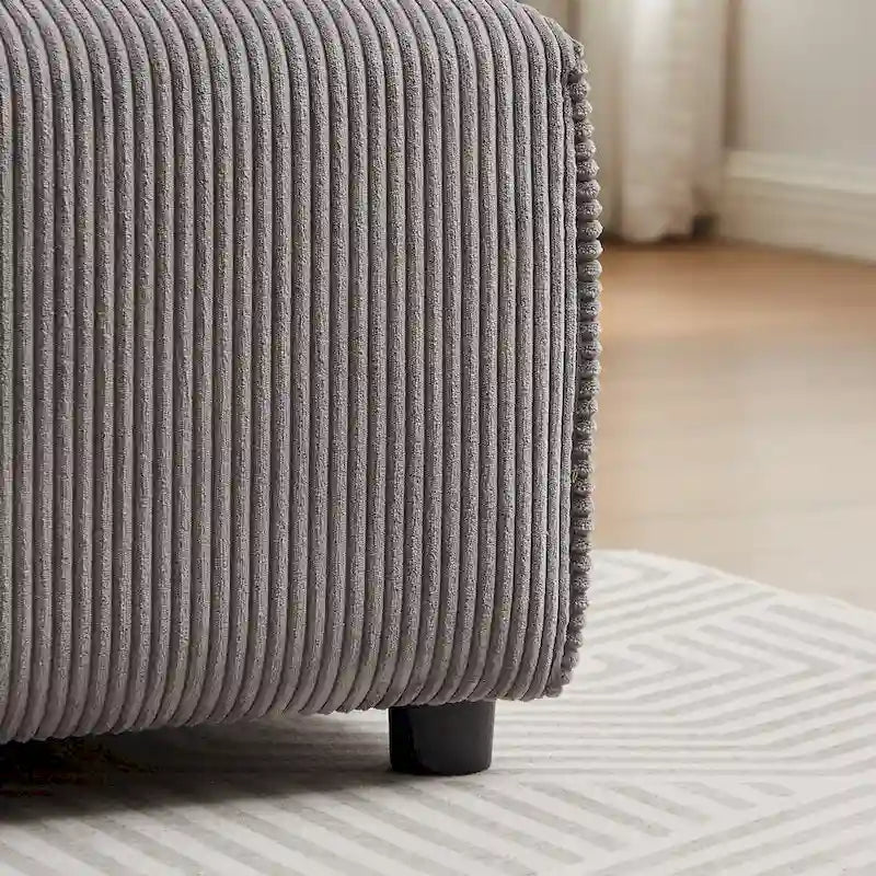 Divano sezionale modulare in velluto a coste da 8 pezzi con pouf
