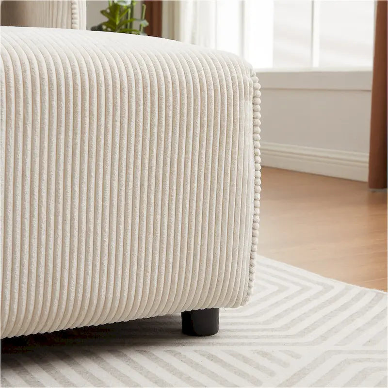 Divano sezionale modulare in velluto a coste da 8 pezzi con pouf