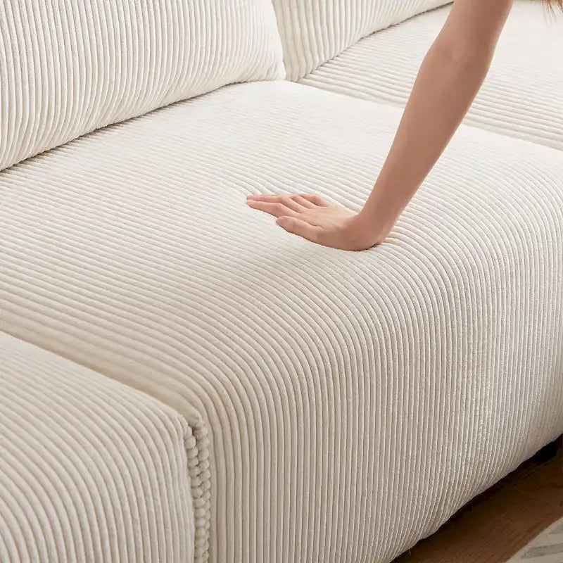 Divano sezionale modulare in velluto a coste da 8 pezzi con pouf