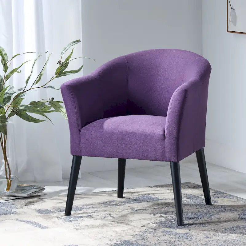 27 Upholstered Arm Chair with Rubber Wood Legs