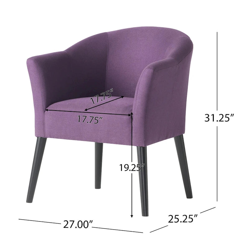 27 pollici Poltrona imbottita con gambe in legno di gomma