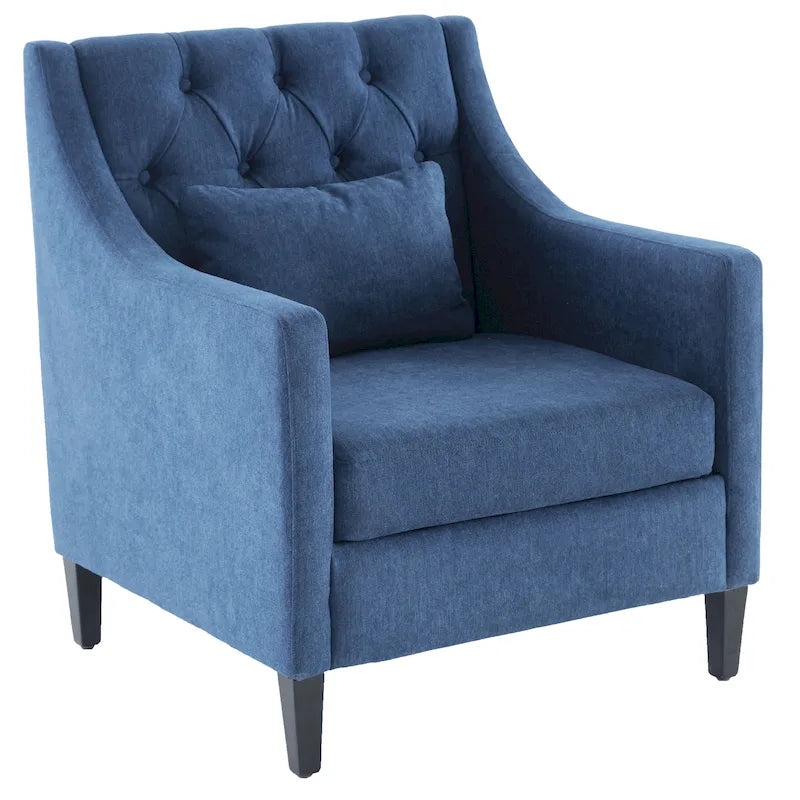 Living Room Chairs, Accent Armchair with lumbar pillow, Elegant Bedroom Reading Chair, Mid-Century Upholstered Sofa Chair