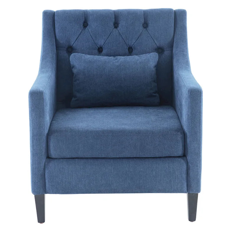 Living Room Chairs, Accent Armchair with lumbar pillow, Elegant Bedroom Reading Chair, Mid-Century Upholstered Sofa Chair