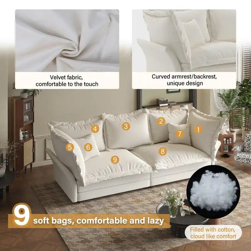 Modern Comfy Upholstered Sofa Cloud Couch